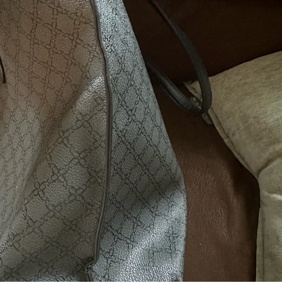 NINE WEST MONOGRAM TOTE WITH BLACK LEATHER TRIM - Picture 9 of 9